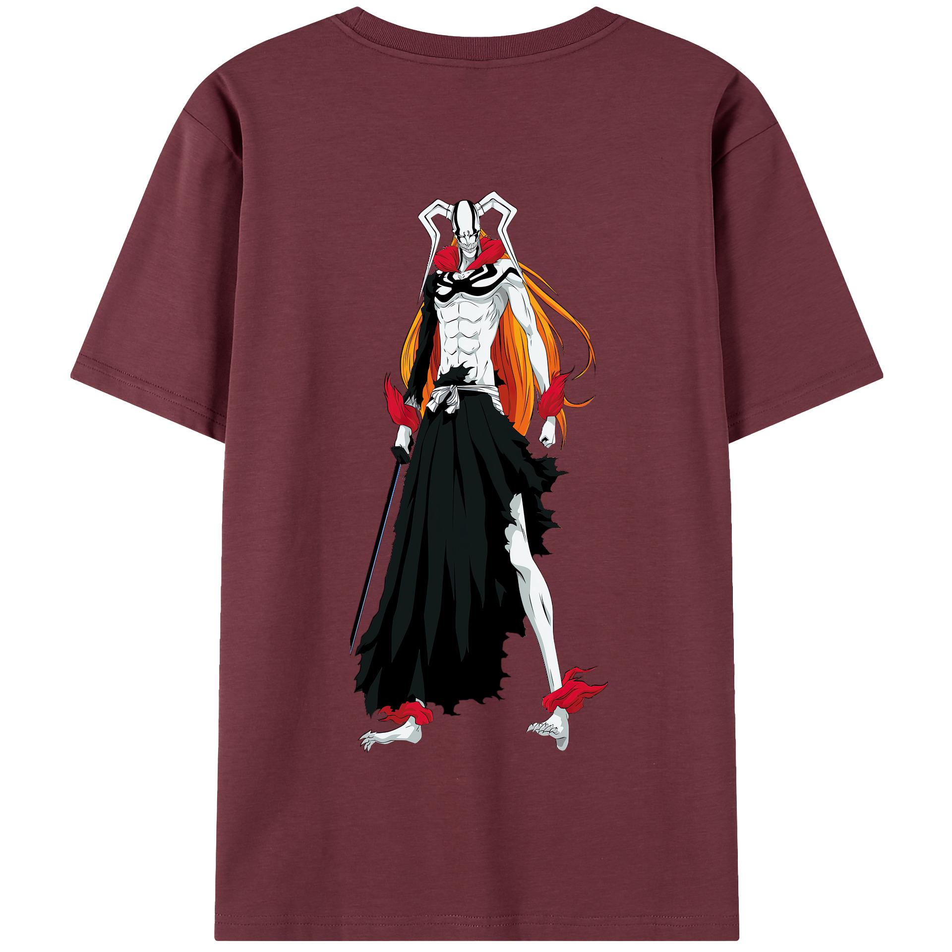（画像用） ブリーチ 黒崎一護（くろさき いちご）BLEACH Kurosaki Ichigo 綿100％半袖Tシャツ（背面プリント）